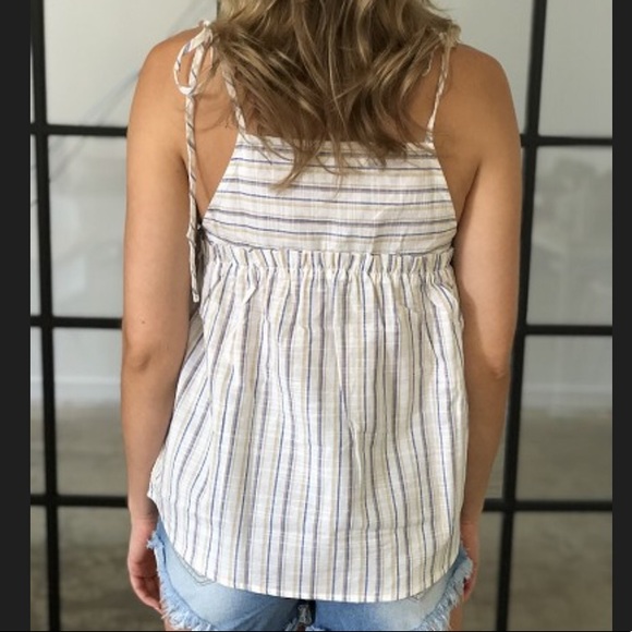 LAST ONE! Striped linen cami tank top - Picture 3 of 4